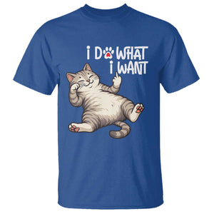 Funny Cat T Shirt I Do What I Want TS12 Royal Blue Print Your Wear