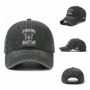Hunter Fishermen Gifts Washed Cotton Baseball Cap Fishing Solves Half Hunting Solves The Rest TS12 Washed Cap Universal Fit Dark Green Print Your Wear