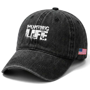 Hunting Life Washed Cotton Baseball Cap Funny Hunter Gift TS12 Print Your Wear