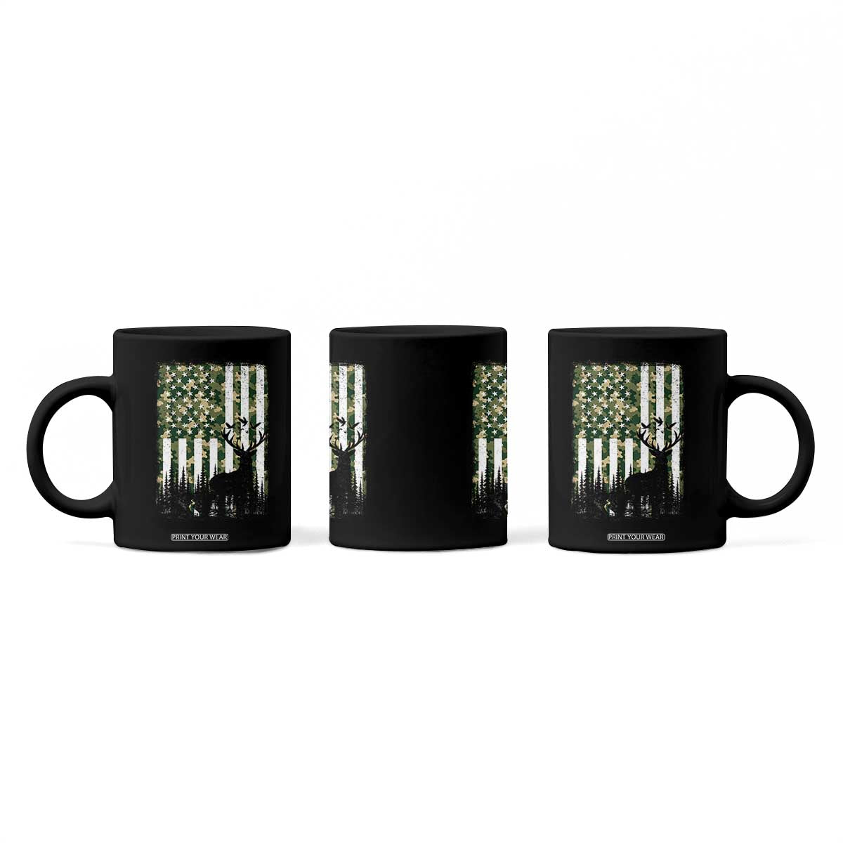 Deer Hunting Coffee Mug American Flag Camo Gift TS12 Print Your Wear