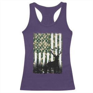 Deer Hunting Racerback Tank Top American Flag Camo Gift TS12 Purple Print Your Wear