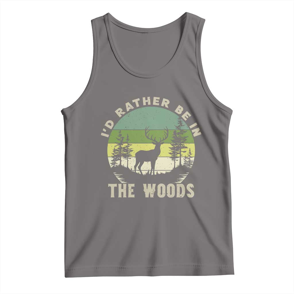 Hunting Season Tank Top I Would Rather Be In The Woods TS12 Deep Heather Print Your Wear
