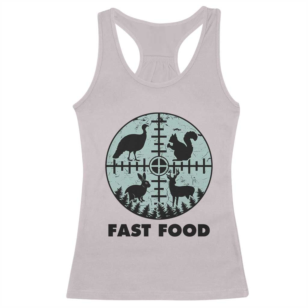 Funny Hunter Joke Racerback Tank Top Hunting Fast Food Animals TS12 Ice Gray Print Your Wear