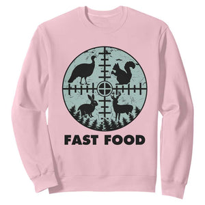 Funny Hunter Joke Sweatshirt Hunting Fast Food Animals TS12 Light Pink Print Your Wear