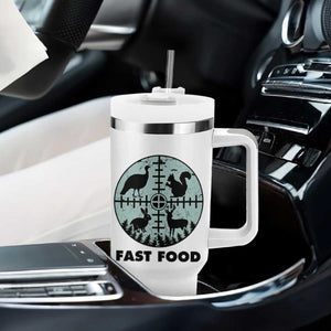 Funny Hunter Joke Tumbler With Handle Hunting Fast Food Animals TS12 Print Your Wear