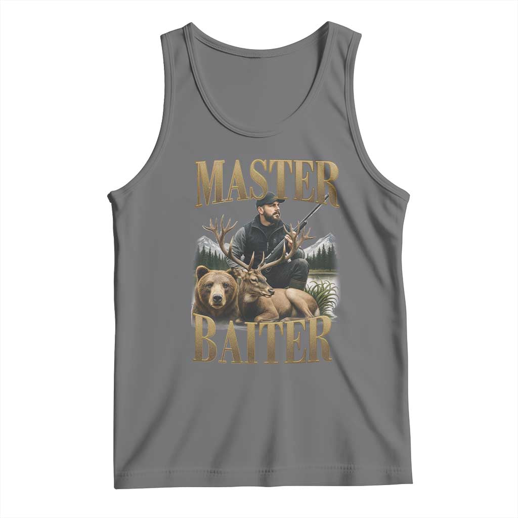 Hunting Lovers Dad Gift Tank Top Master Baiter TS12 Black Heather Print Your Wear