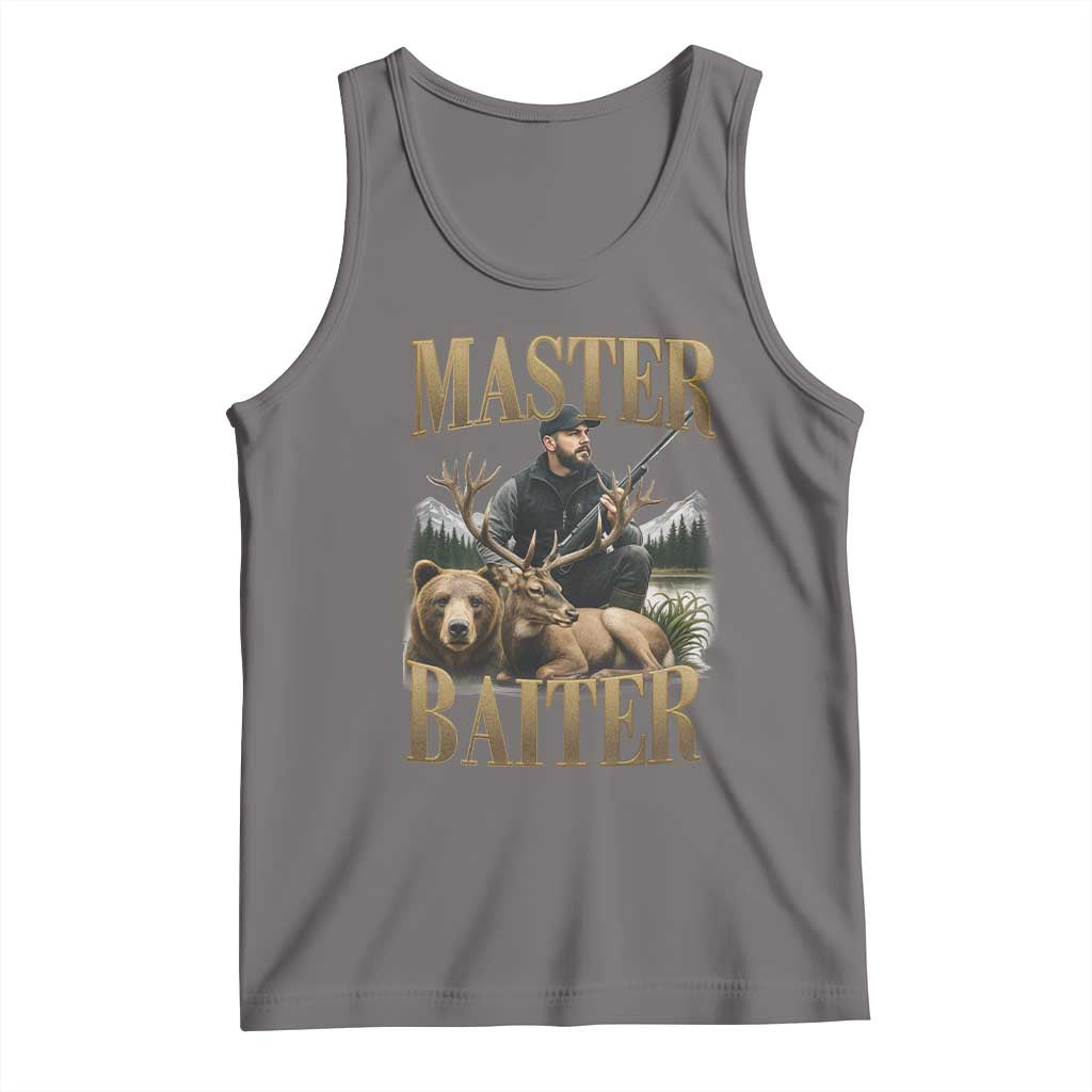 Hunting Lovers Dad Gift Tank Top Master Baiter TS12 Deep Heather Print Your Wear