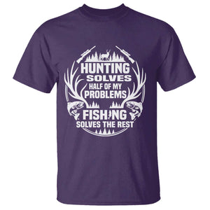 Fishing Hunting Solve Problems T Shirt Gift Idea For Hunter Fisherman TS12 Purple Print Your Wear