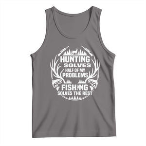 Fishing Hunting Solve Problems Tank Top Gift Idea For Hunter Fisherman TS12 Deep Heather Print Your Wear