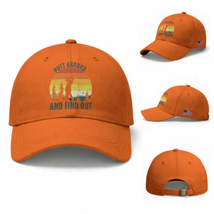 Putt Around And Find Out Baseball Cap Funny Golf Player Gift TS12 Baseball Cap Universal Fit Orange Print Your Wear