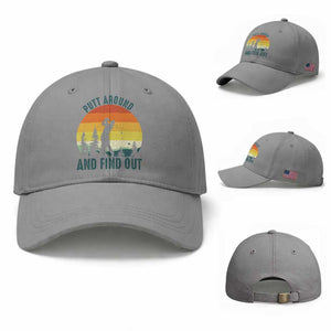 Putt Around And Find Out Baseball Cap Funny Golf Player Gift TS12 Baseball Cap Universal Fit Sport Gray Print Your Wear