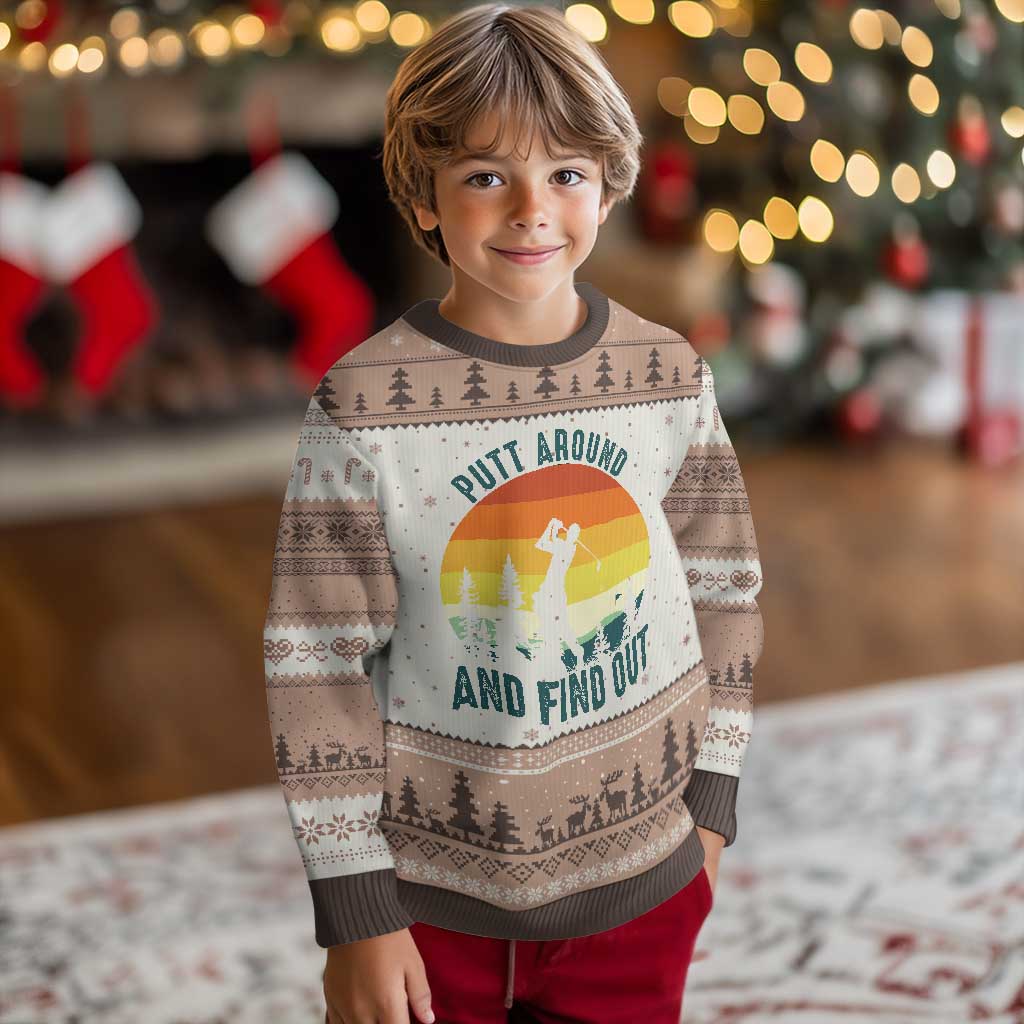 Putt Around And Find Out Ugly Christmas Sweater Funny Golf Player Gift TS12 Mocha Mousse Print Your Wear