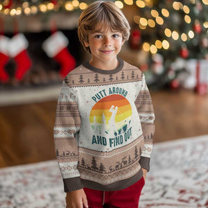 Putt Around And Find Out Ugly Christmas Sweater Funny Golf Player Gift TS12 Mocha Mousse Print Your Wear