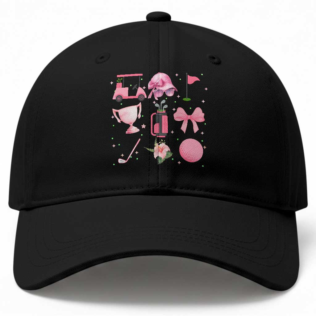 Womens Golf Lover Baseball Cap Cute Pink Bow Golf Sports Gift TS12 Print Your Wear