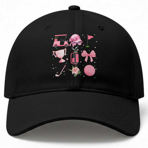 Womens Golf Lover Baseball Cap Cute Pink Bow Golf Sports Gift TS12 Print Your Wear