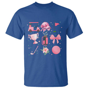 Womens Golf Lover T Shirt Cute Pink Bow Golf Sports Gift TS12 Royal Blue Print Your Wear