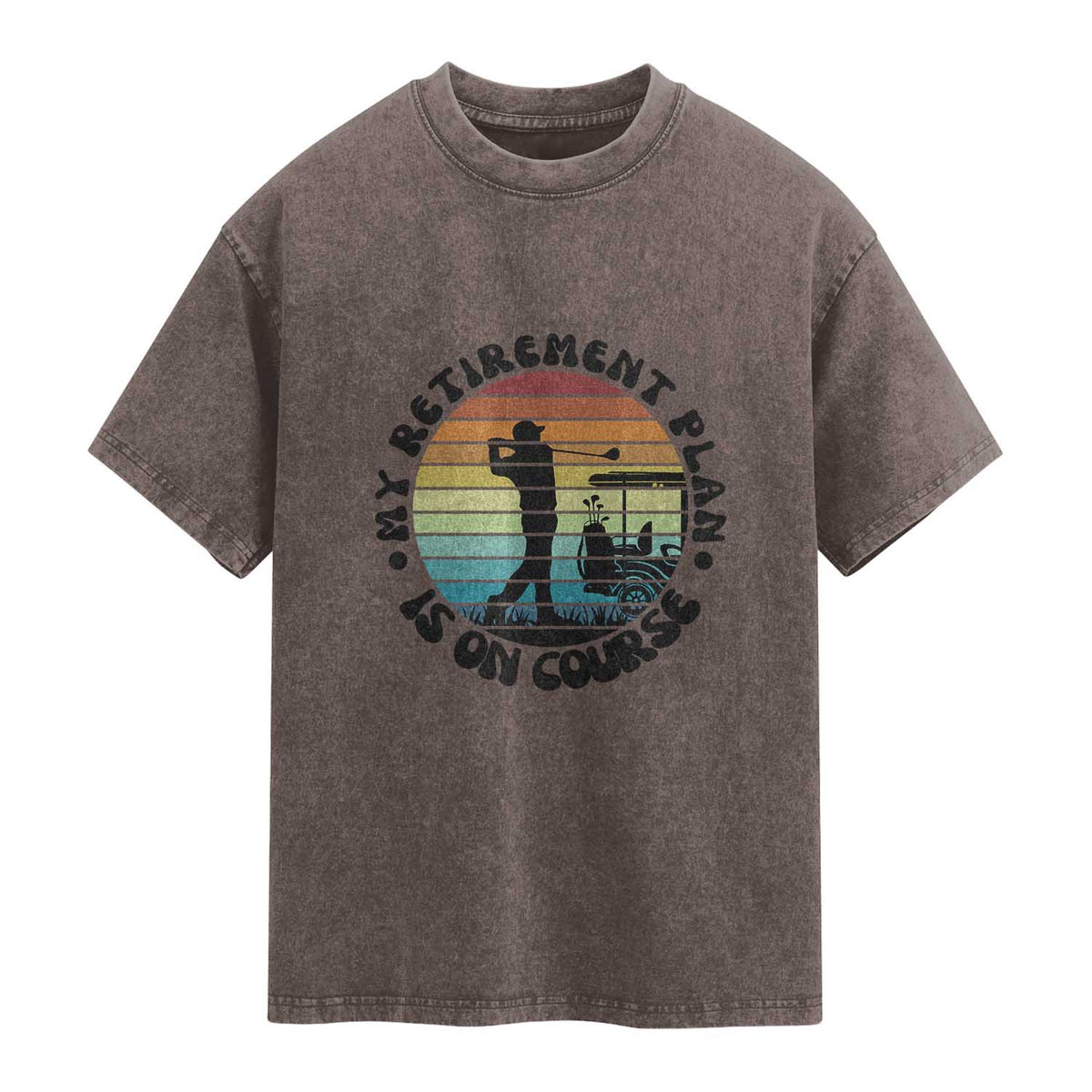 My Retirement Plan Is On Course Washed Cotton T-Shirt Retired Golfer Gift