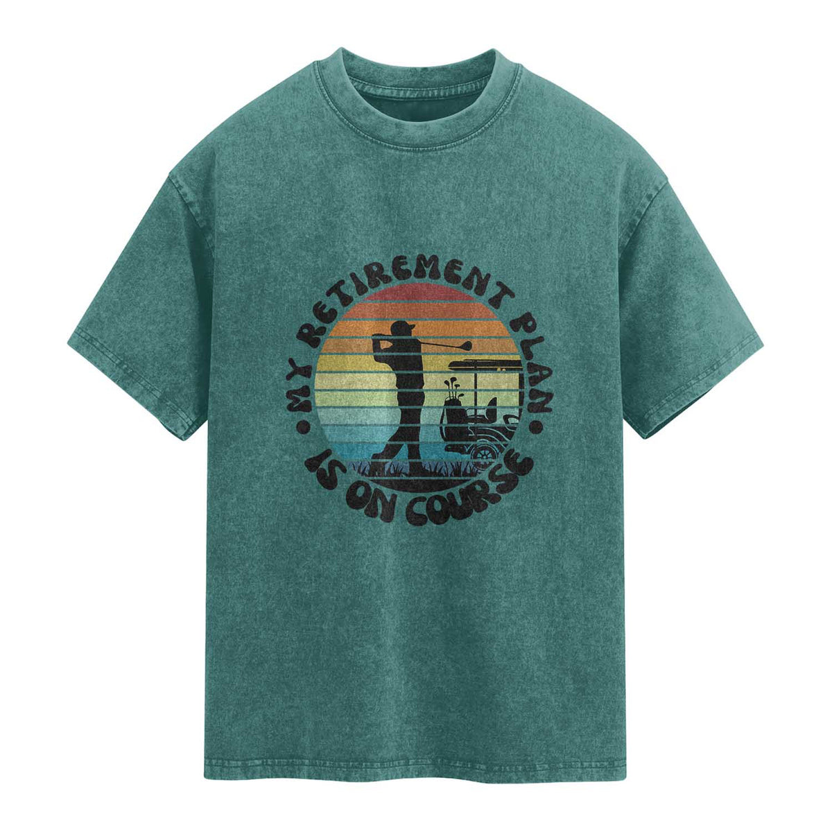 My Retirement Plan Is On Course Washed Cotton T-Shirt Retired Golfer Gift