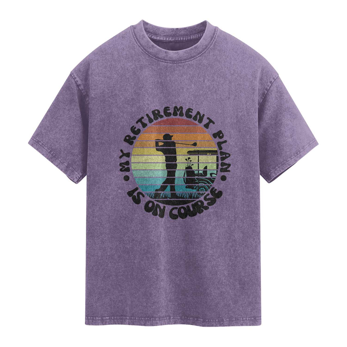 My Retirement Plan Is On Course Washed Cotton T-Shirt Retired Golfer Gift