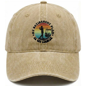 My Retirement Plan Is On Course Washed Cotton Baseball Cap Retired Golfer Gift TS12 Print Your Wear