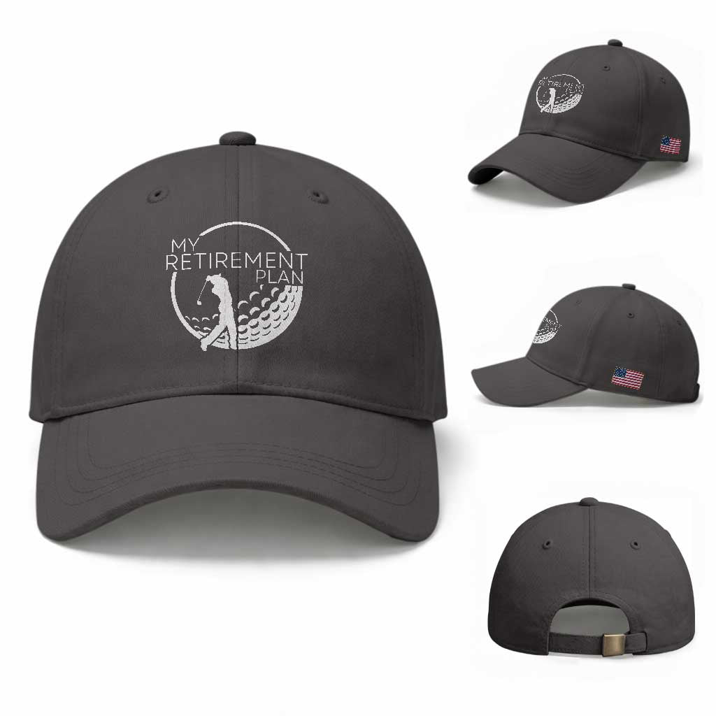 Funny Retirement Golf Baseball Cap Saying Golfing Gift TS12 Baseball Cap Universal Fit Dark Gray Print Your Wear