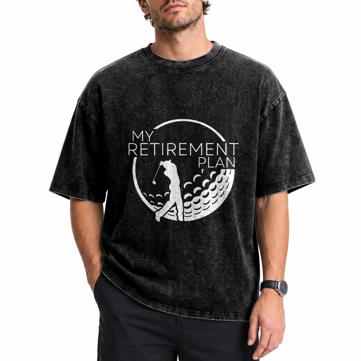 Funny Retirement Golf Washed Cotton T-Shirt Saying Golfing Gift
