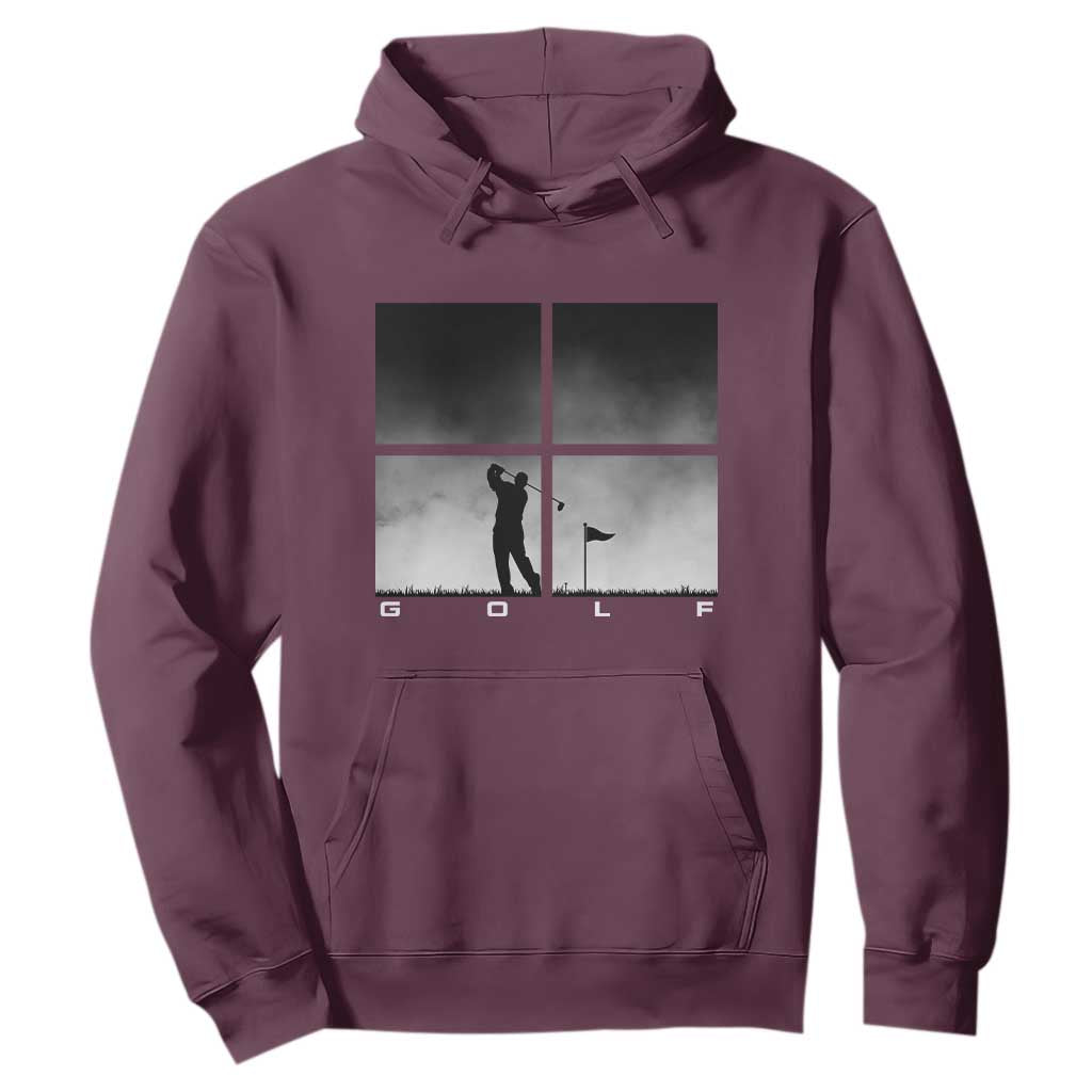 Gift For Sports Lover Hoodie Retro Golf Silhouette Art TS12 Maroon Print Your Wear