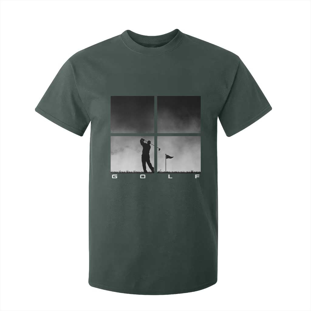 Gift For Sports Lover T Shirt For Kid Retro Golf Silhouette Art TS12 Dark Forest Green Print Your Wear