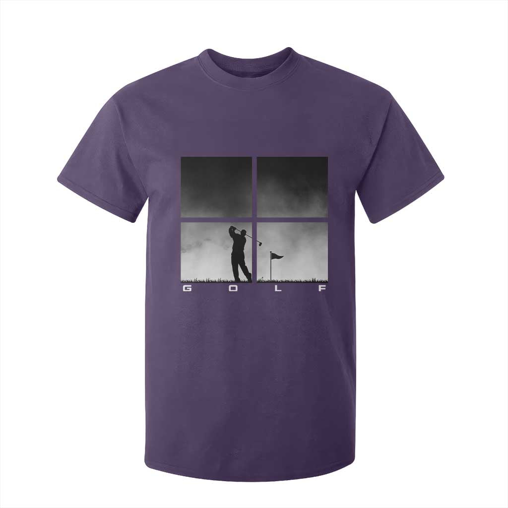 Gift For Sports Lover T Shirt For Kid Retro Golf Silhouette Art TS12 Purple Print Your Wear