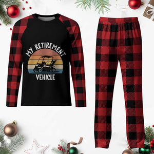 My Retirement Vehicle Golf Cart Plaid Pajama Set Funny Retired Golfer Gift TS12 Buffalo Plaid Print Your Wear