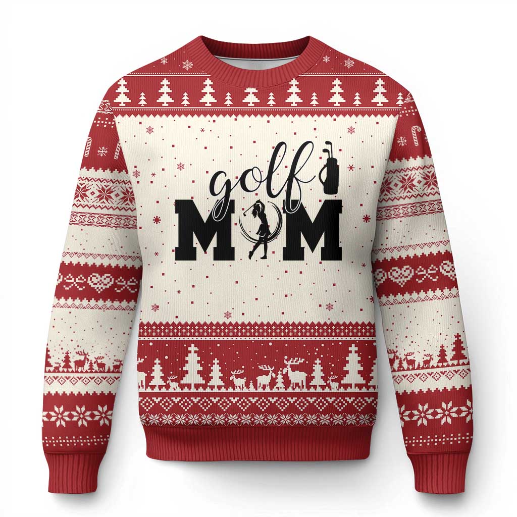 Proud Golf Mom Lifestyle Ugly Christmas Sweater Sports Gift Idea TS12 Beige Red Print Your Wear