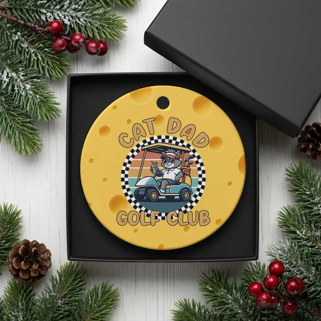 Cat Dad Golf Club Ceramic Ornament Funny Sports Lover Gift TS12 1pc Yellow Cheese Print Your Wear
