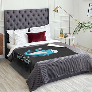 Golphin Dolphin Pun Throw Blanket Funny Golf Gift TS12 Print Your Wear