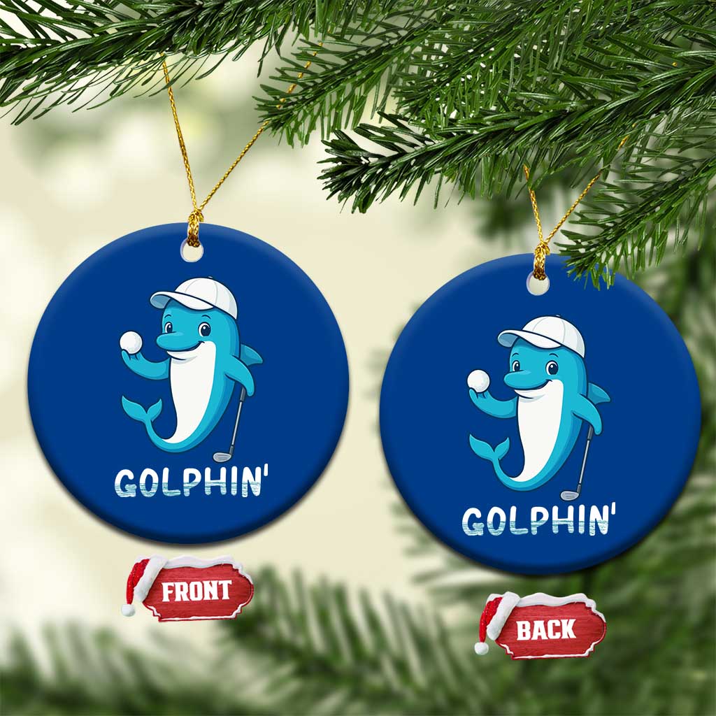 Golphin Dolphin Pun Ceramic Ornament Funny Golf Gift TS12 1pc Blue Print Your Wear