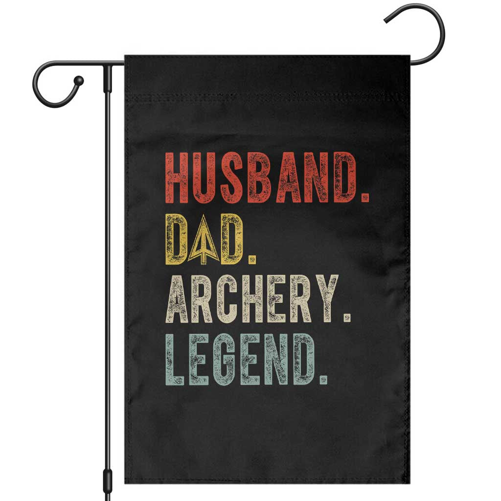 Vintage Bowhunter Fathers Day Garden Flag Husband Dad Archery Legend Arrowhead Hunting Gift