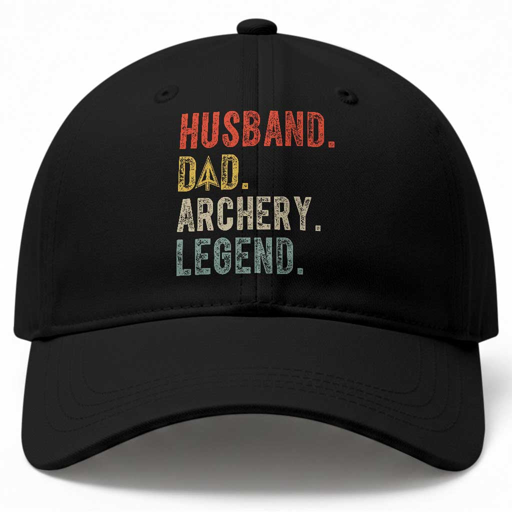 Vintage Bowhunter Fathers Day Baseball Cap Husband Dad Archery Legend Arrowhead Hunting Gift