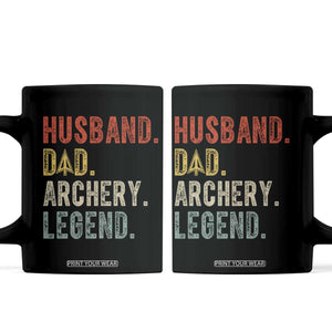 Vintage Bowhunter Fathers Day Coffee Mug Husband Dad Archery Legend Arrowhead Hunting Gift