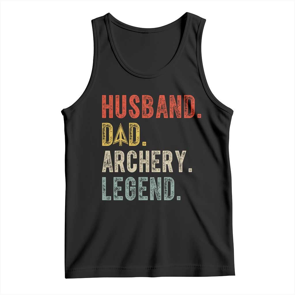 Vintage Bowhunter Fathers Day Tank Top Husband Dad Archery Legend Arrowhead Hunting Gift