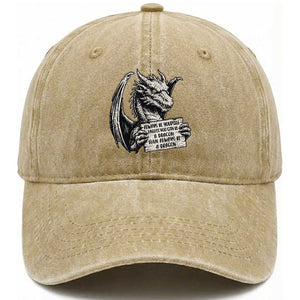 Funny Dragon Saying Washed Cotton Baseball Cap Always Be Yourself Unless You Can Be A Dragon