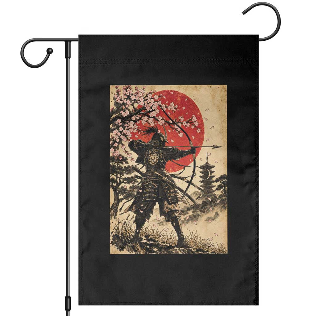 Vintage Japanese Samurai Archer Garden Flag Ukiyoe Style Kyudo Bowhunter
