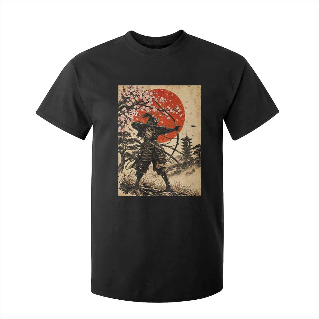 Vintage Japanese Samurai Archer T Shirt For Kid Ukiyoe Style Kyudo Bowhunter