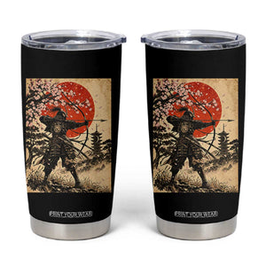 Vintage Japanese Samurai Archer Tumbler Cup Ukiyoe Style Kyudo Bowhunter