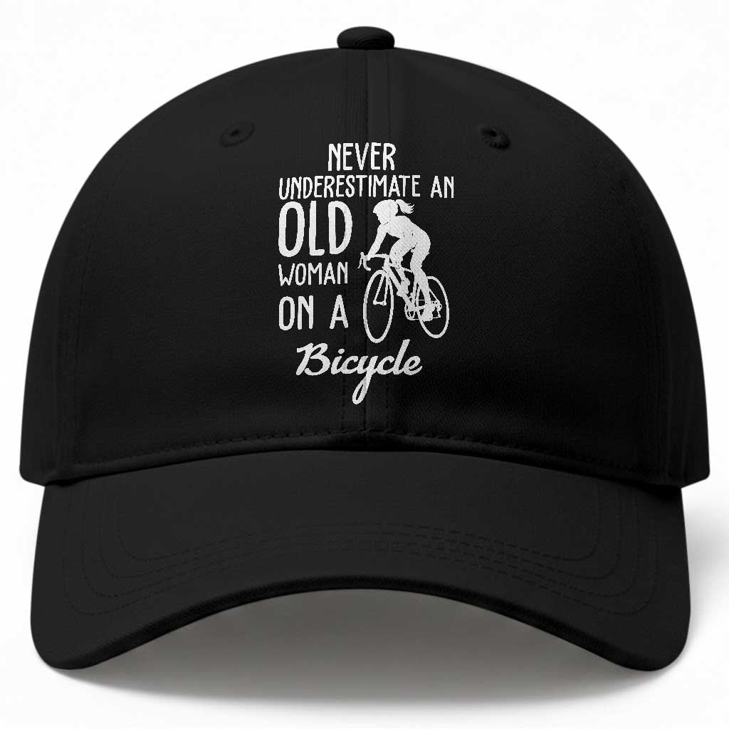 Cycling Lover Baseball Cap Never Underestimate An Old Woman On A Bicycle