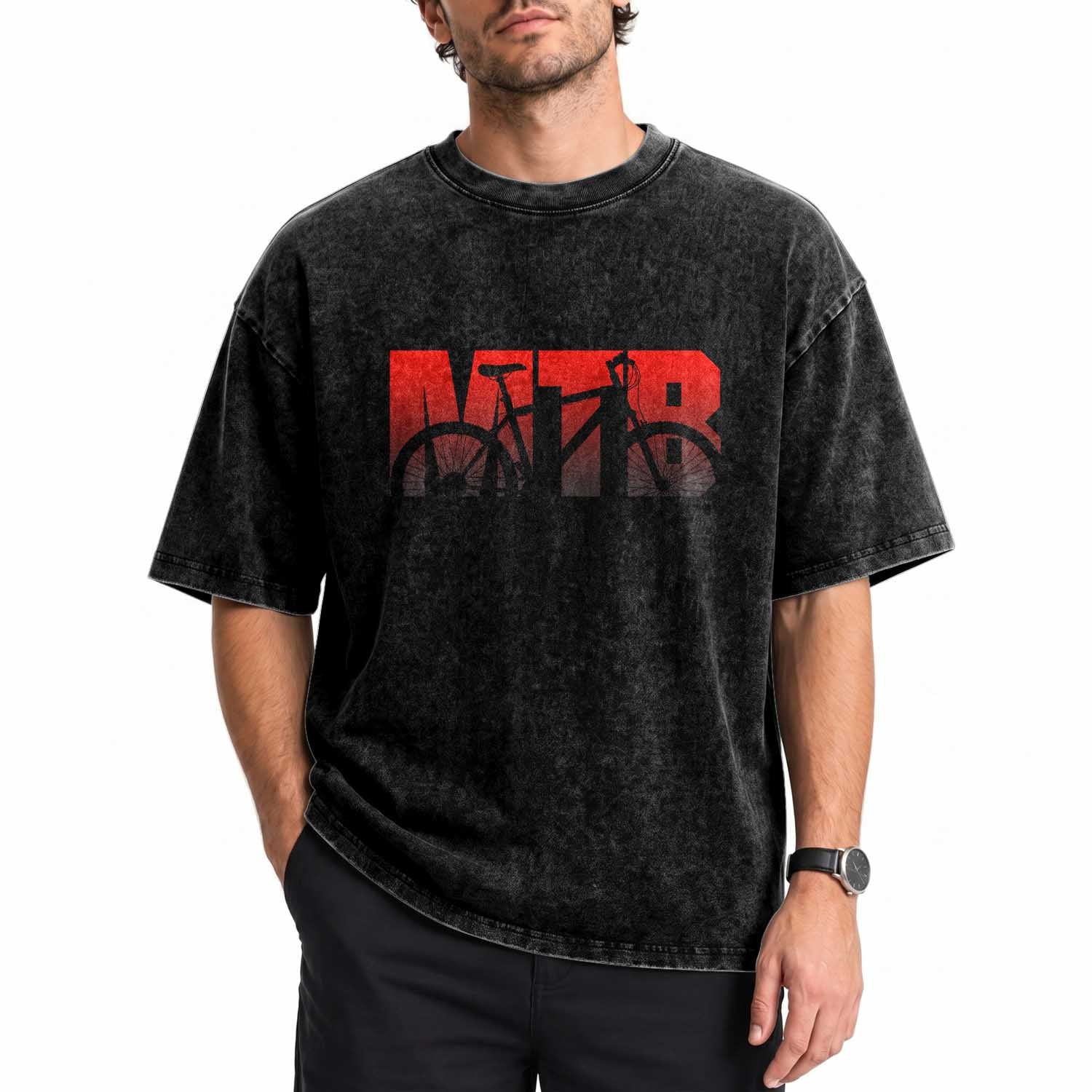 Mountain Biking Lover Washed Cotton T-Shirt Outdoor Bicycle Adventure Life Gift