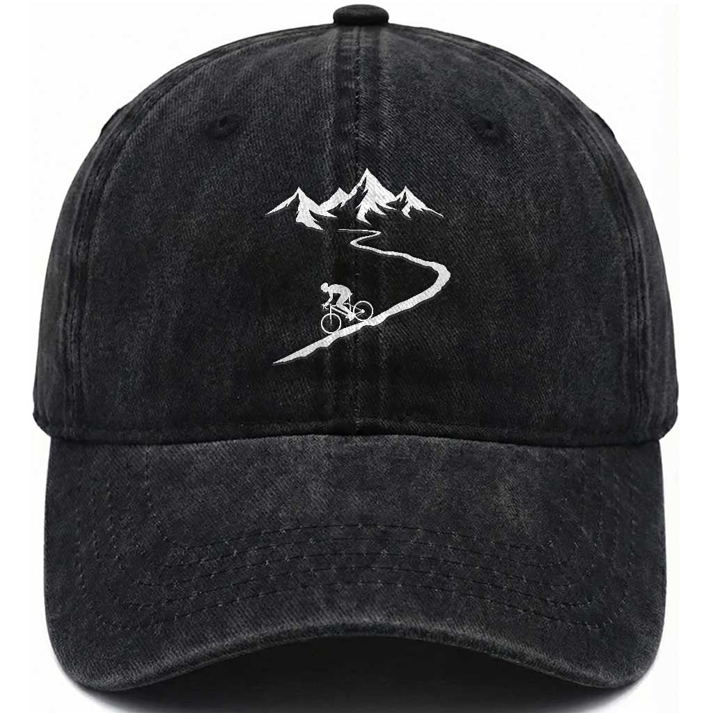 Mountain Biking Lover Washed Cotton Baseball Cap Road Bike Outdoor Adventure Gift
