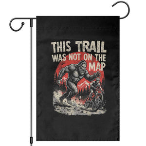 Funny Bigfoot Chasing Mountain Biker Garden Flag This Trail Was Not On The Map
