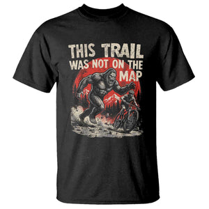 Funny Bigfoot Chasing Mountain Biker T Shirt This Trail Was Not On The Map
