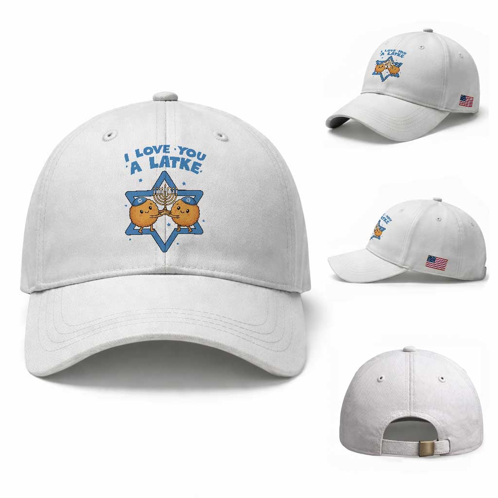 Funny Hanukkah Baseball Cap I Love You A Latke Gift TS12 Baseball Cap Universal Fit White Print Your Wear