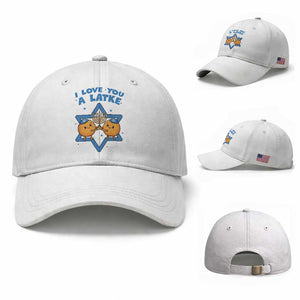 Funny Hanukkah Baseball Cap I Love You A Latke Gift TS12 Baseball Cap Universal Fit White Print Your Wear