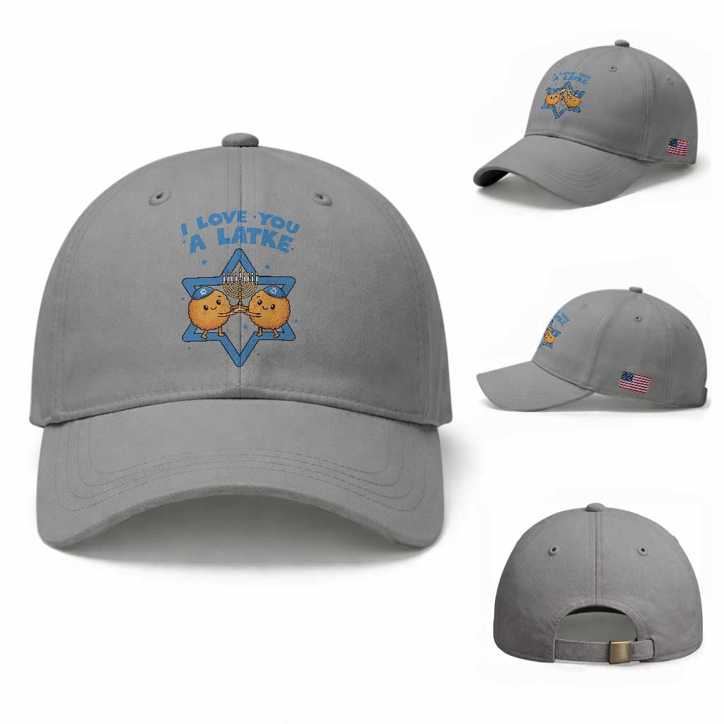 Funny Hanukkah Baseball Cap I Love You A Latke Gift TS12 Baseball Cap Universal Fit Sport Gray Print Your Wear